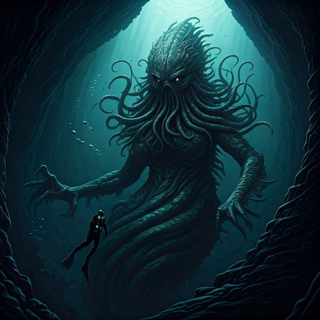 Eldritch Horror Sea Monster Emerges from Challenger Deep
