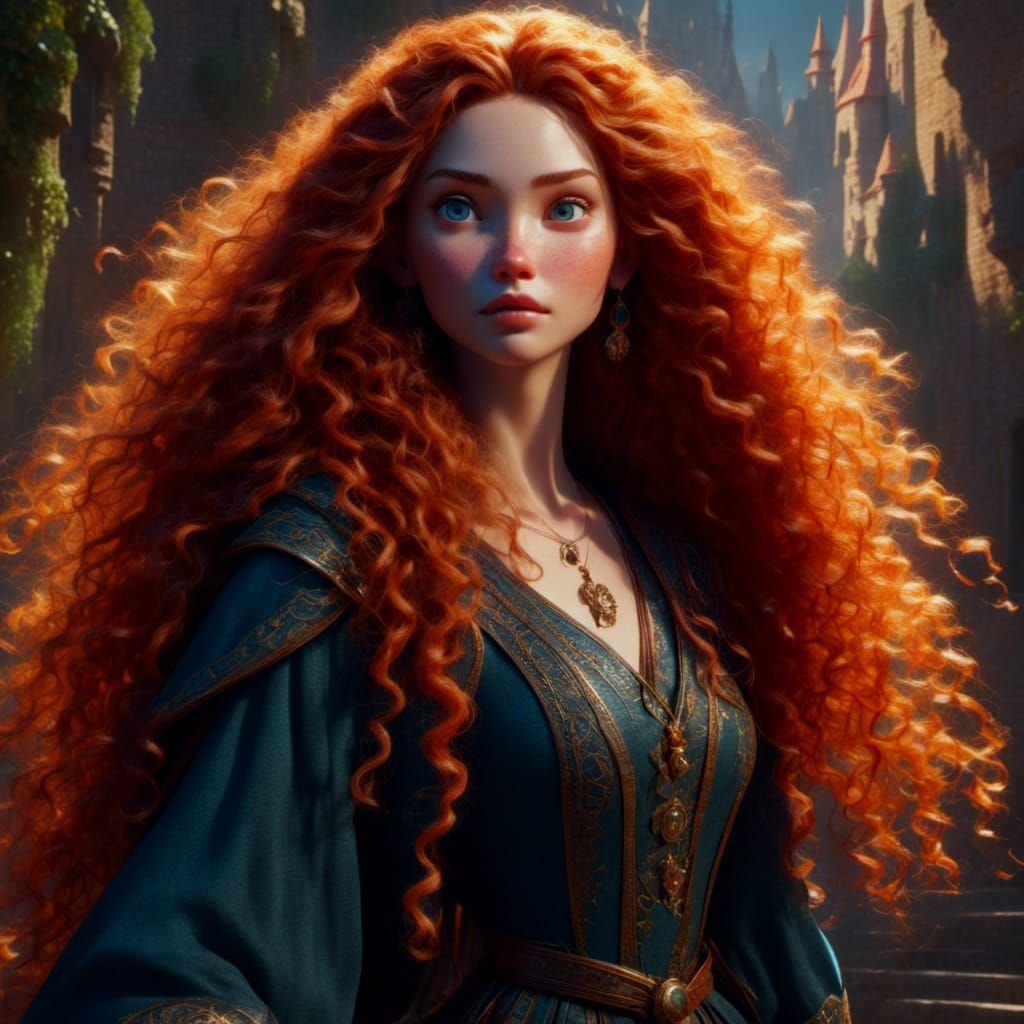 Merida in Scottish Gown as Pixar 3D Art