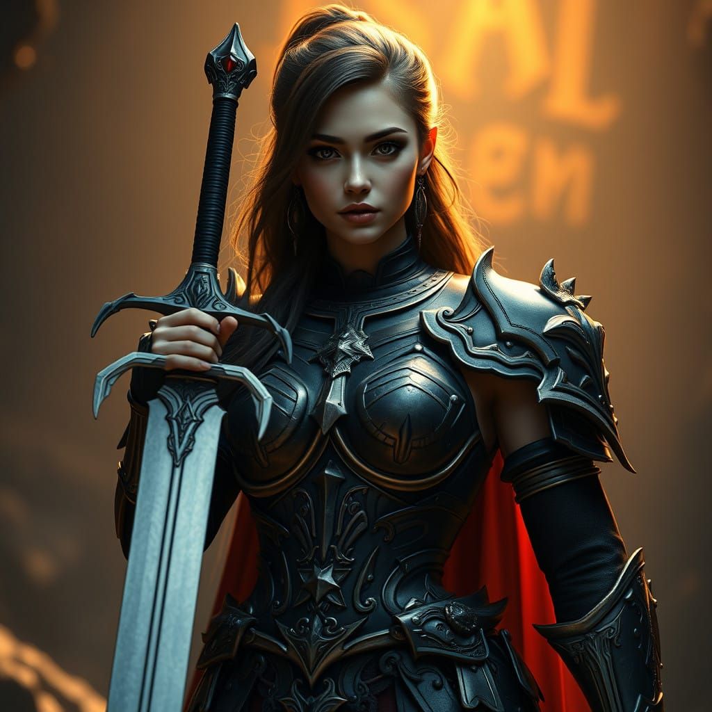 Elegant Dark Fantasy Paladin Portrait in Cinematic Style