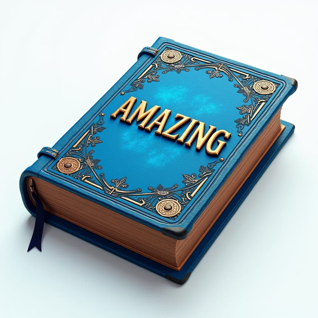 Enchanted Blue Language Book with Golden Lettering
