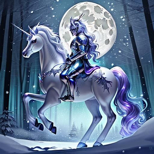 In the heart of a shimmering forest, nestled amongst moonlit...