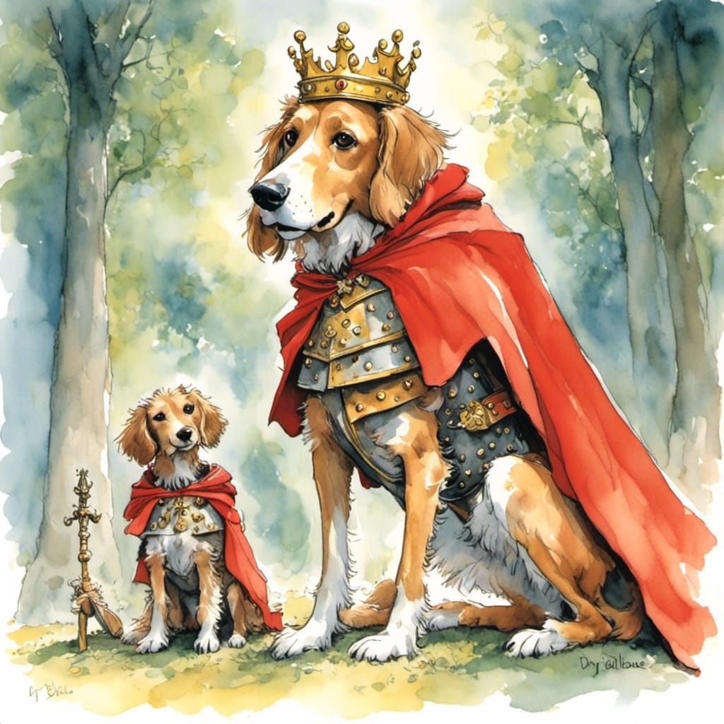 Dogs in Armor Kneel to Dog King