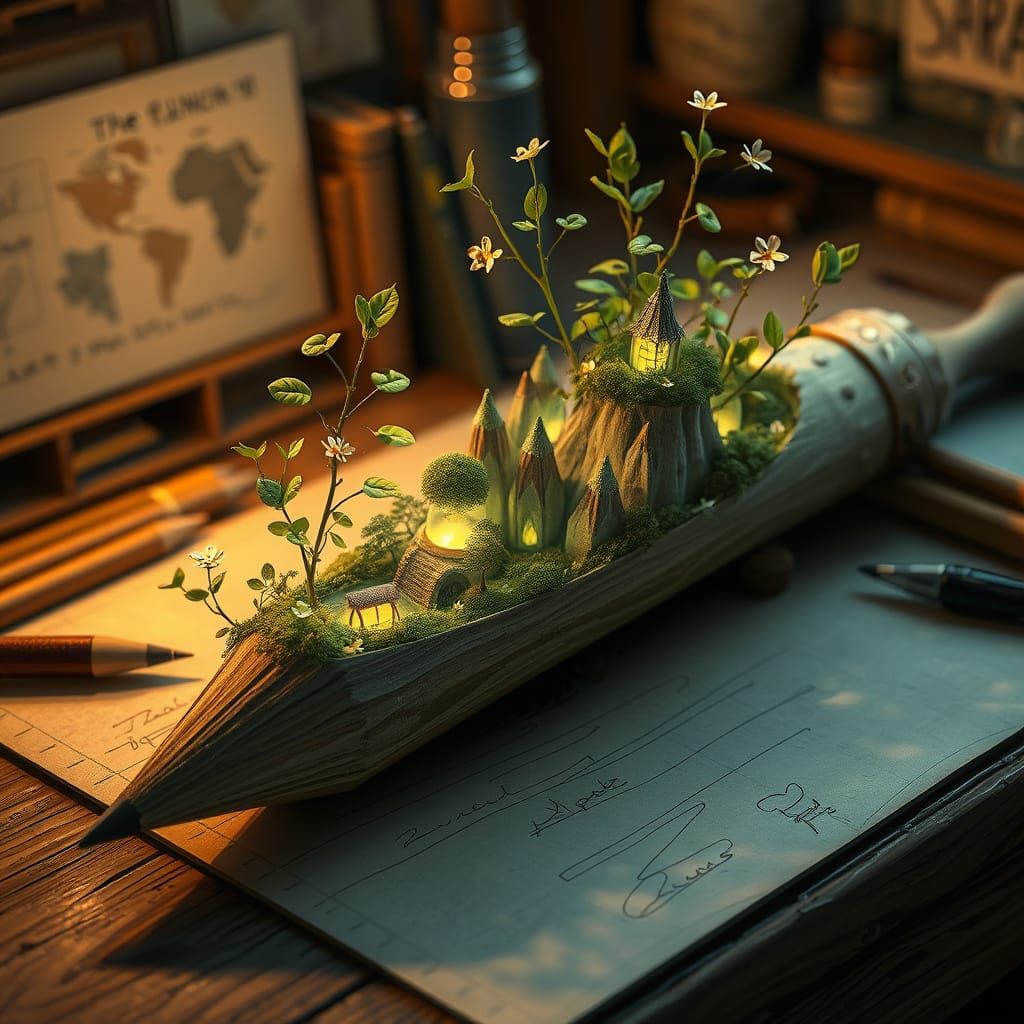 Magical Pencil World: Enchanted Forest & Glowing Creatures