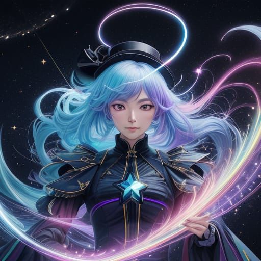 Magical Girl Emi's Celestial Spectacle in 3D Anime Art