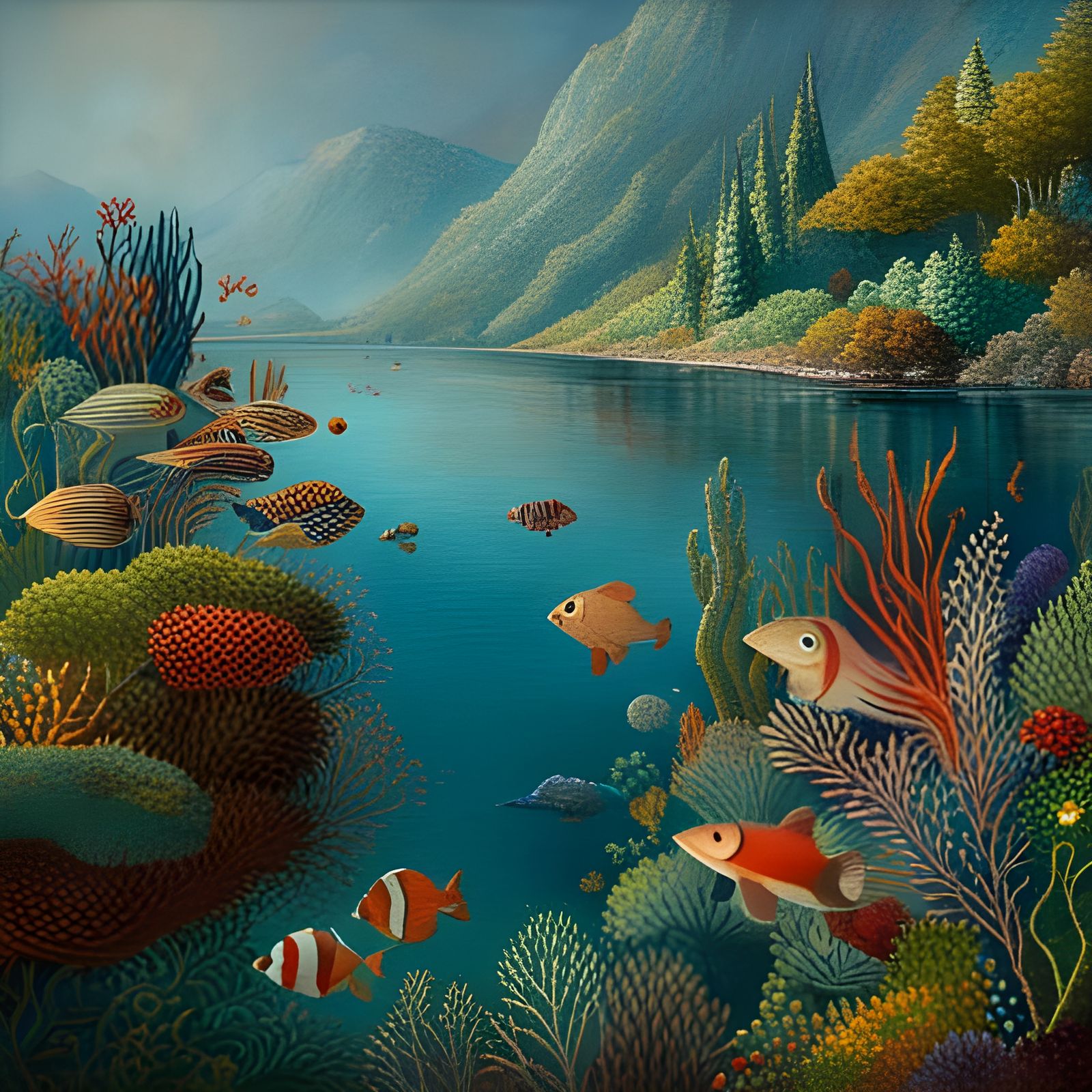 Detailed Japanese Landscape in Hyperrealistic Style