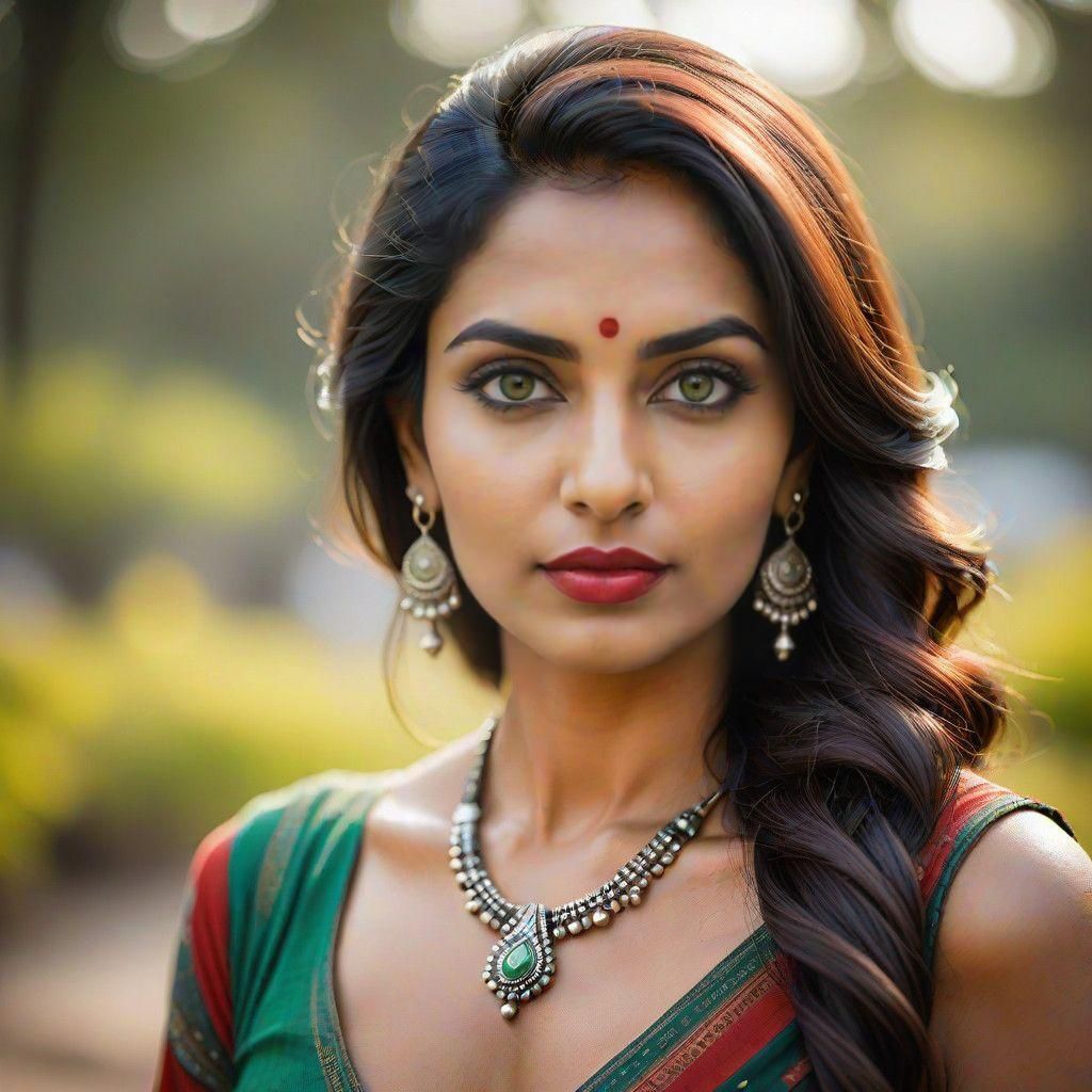 Confident Curvy Indian Beauty in Elegant Dress