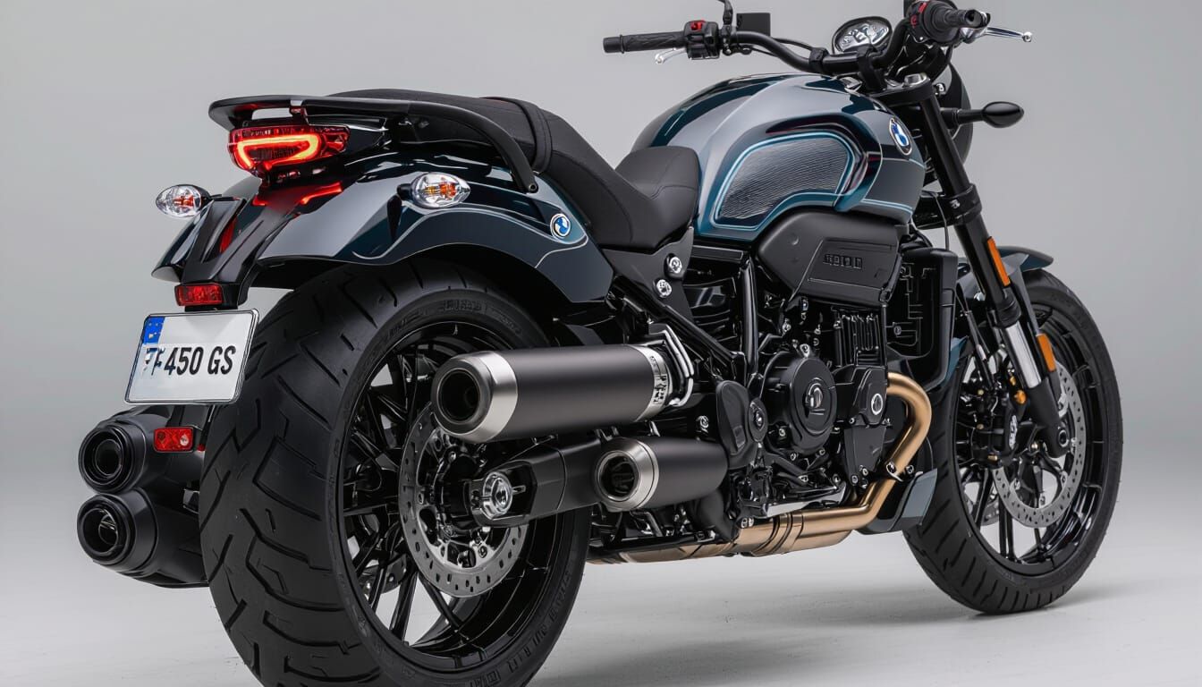 Futuristic BMW F450 GS Motorcycle in Studio Setting