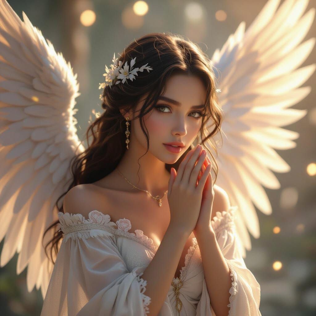 Ethereal Angel Illuminated by Dynamic Lighting