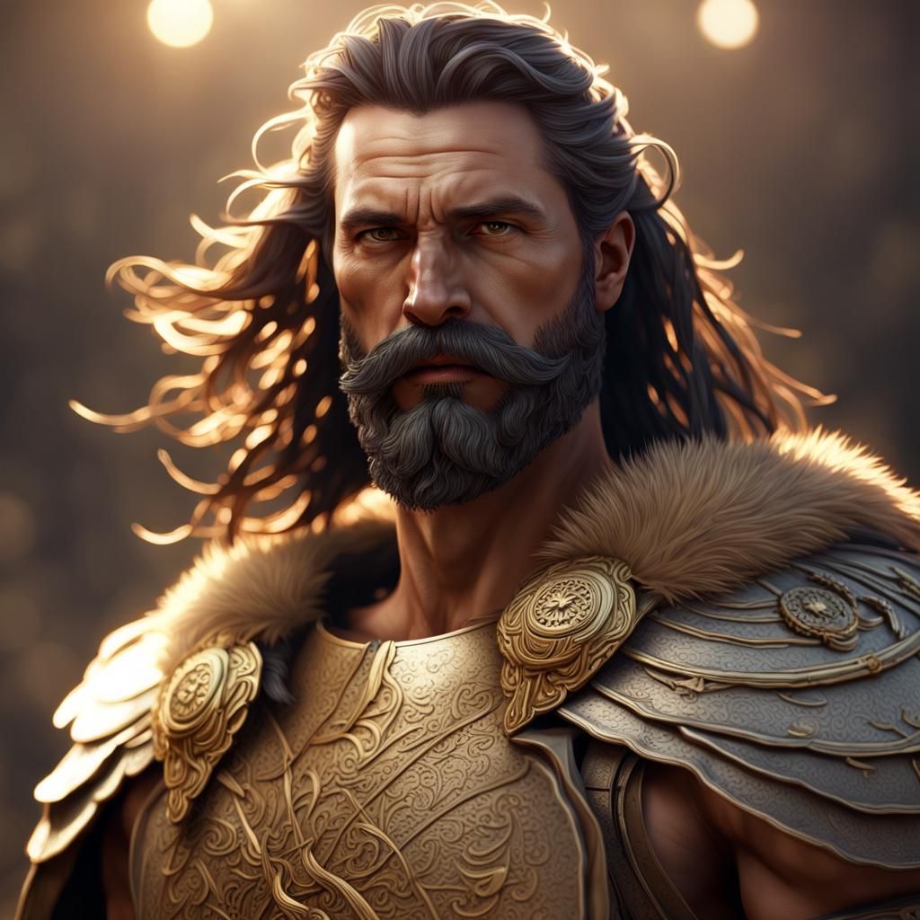 Gallic Chieftain Portrait in Hyperrealistic Digital Art