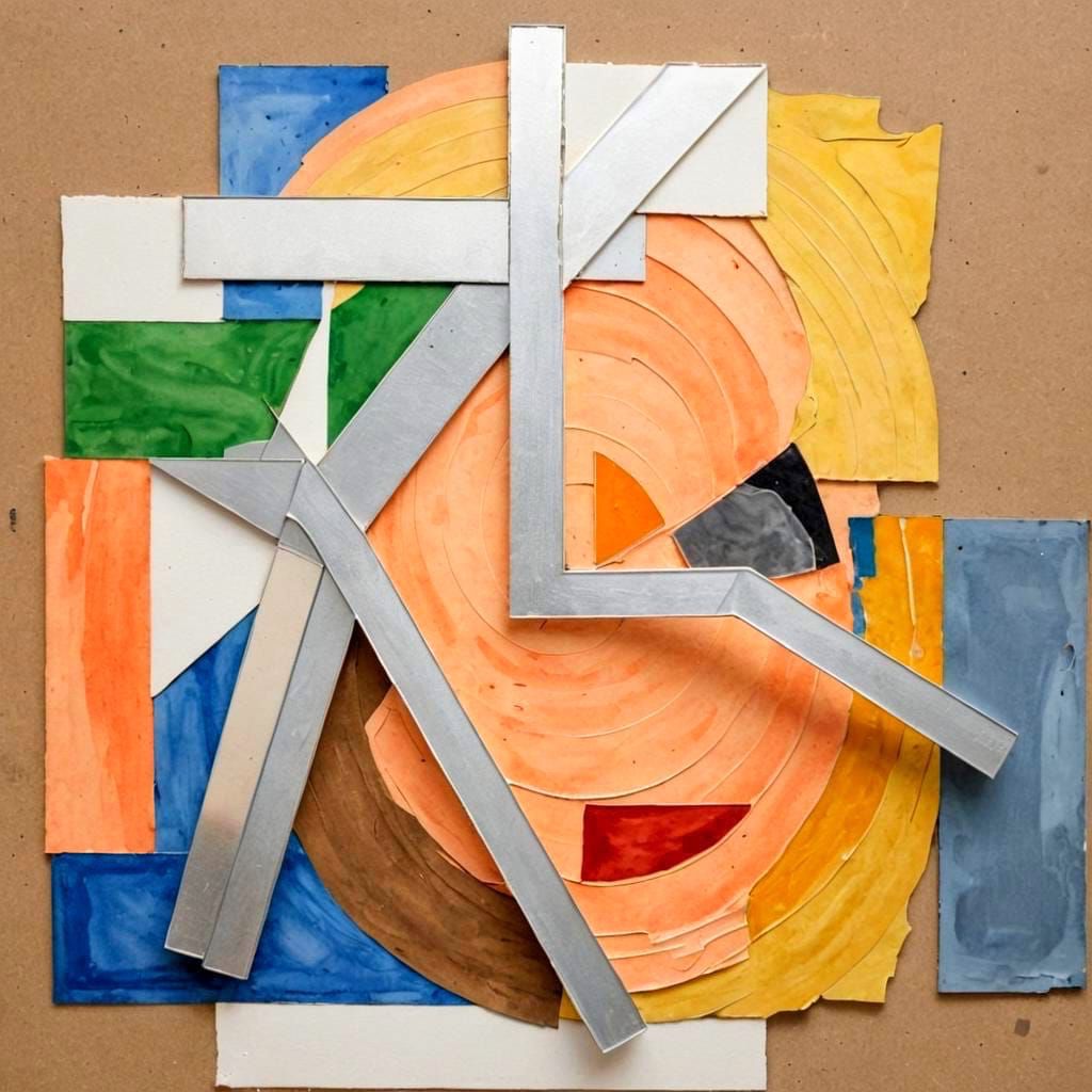 Mixed Media Construction in Watercolor Style