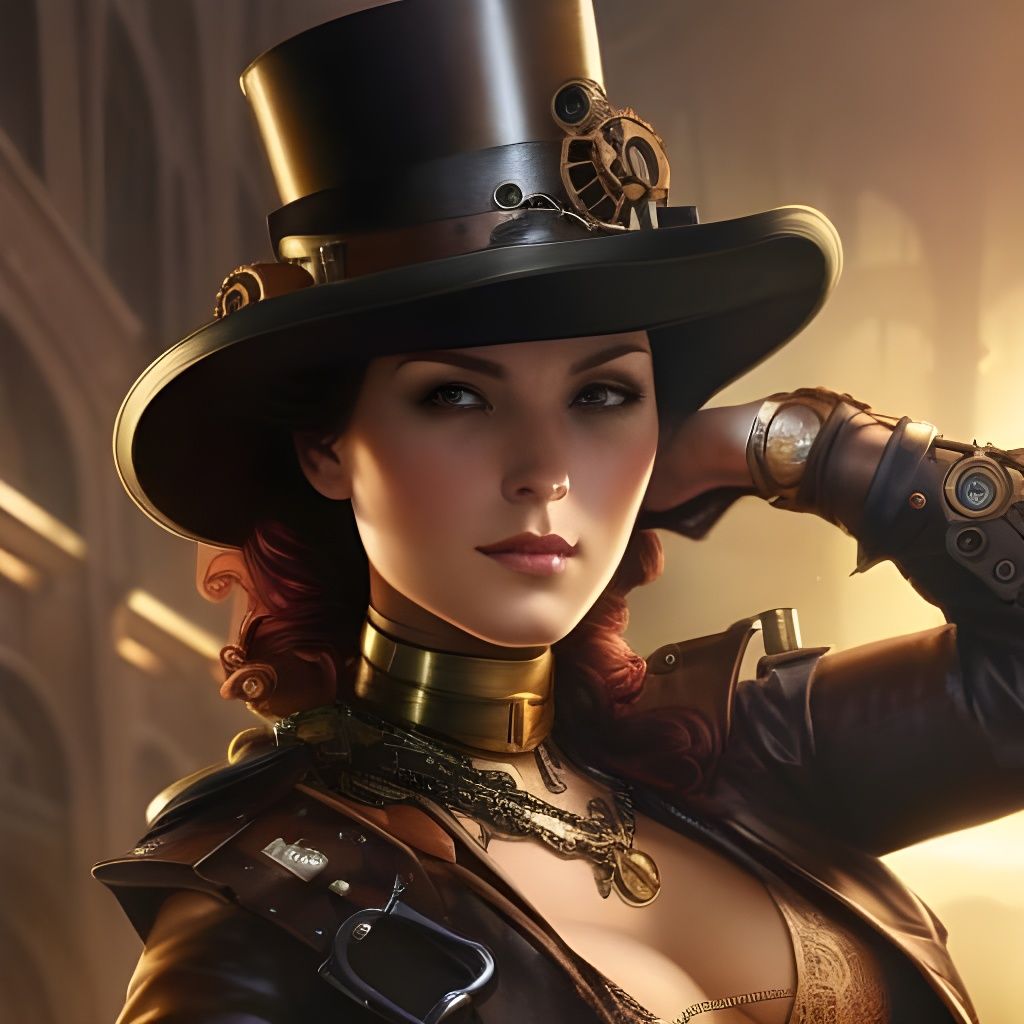 Steampunk Mechanic Portrait in Comic Book Art Style