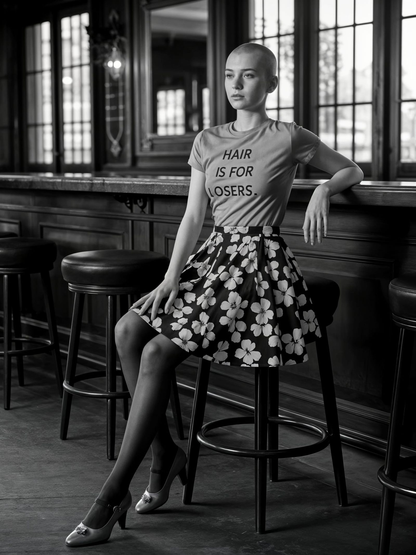Girl in Bar: Fine Art Photograph of Serenity