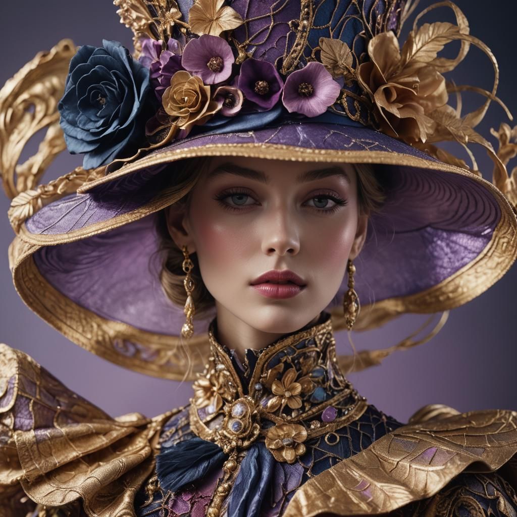 Luxurious Hat on Mannequin in High-Fashion Editorial Style