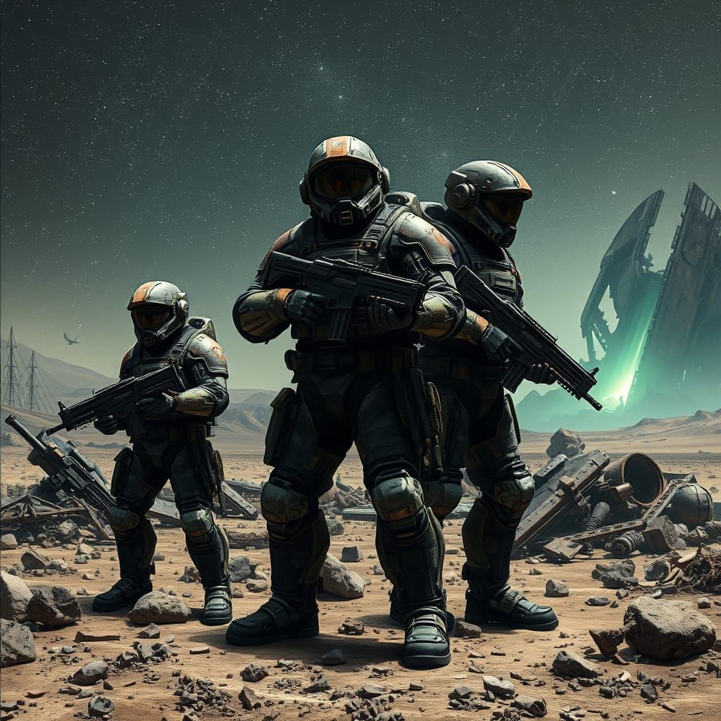 Gritty Space Warriors Stand Strong Amidst Apocalyptic Ruins ...