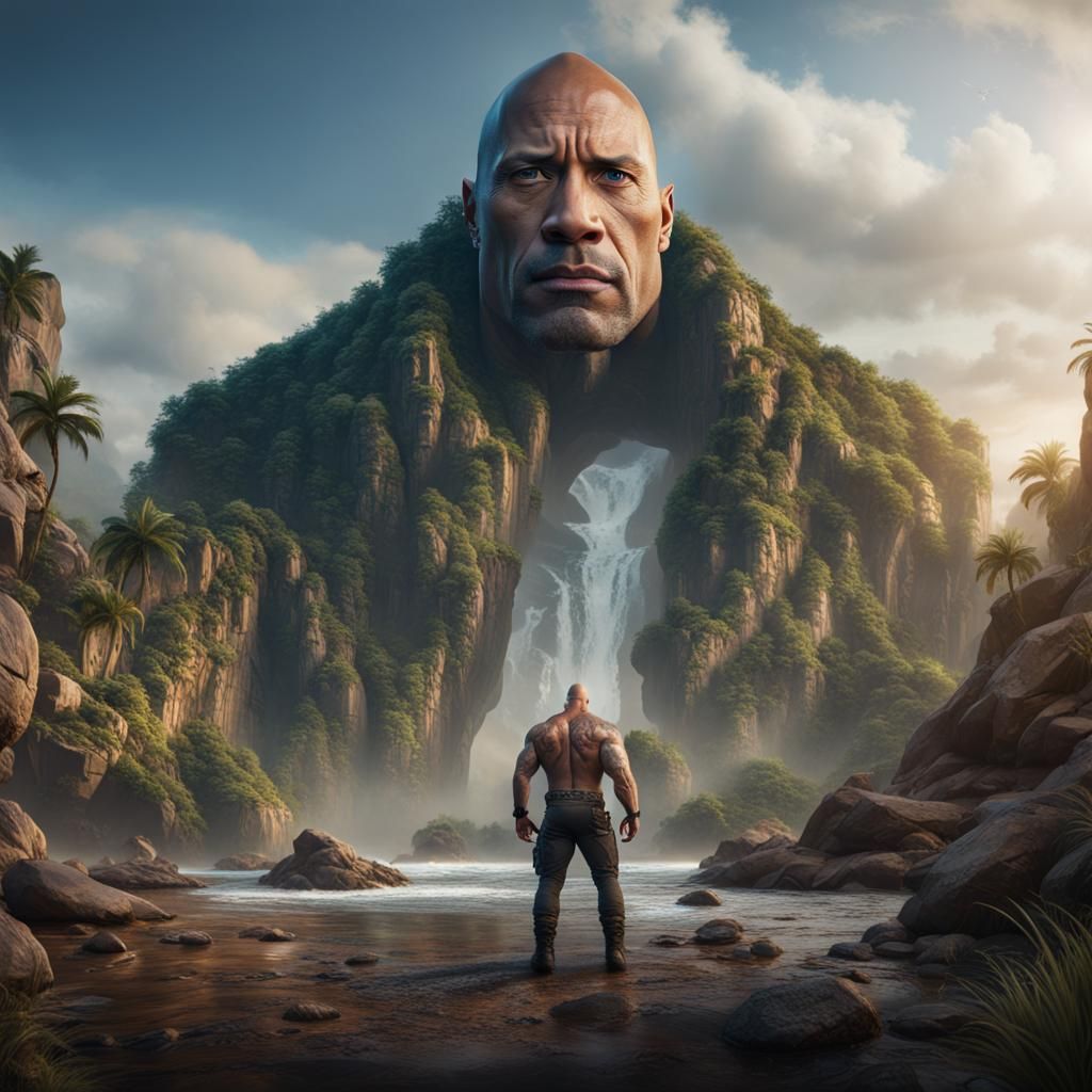 Dwayne Johnson Fantasy Concept Art in 8K