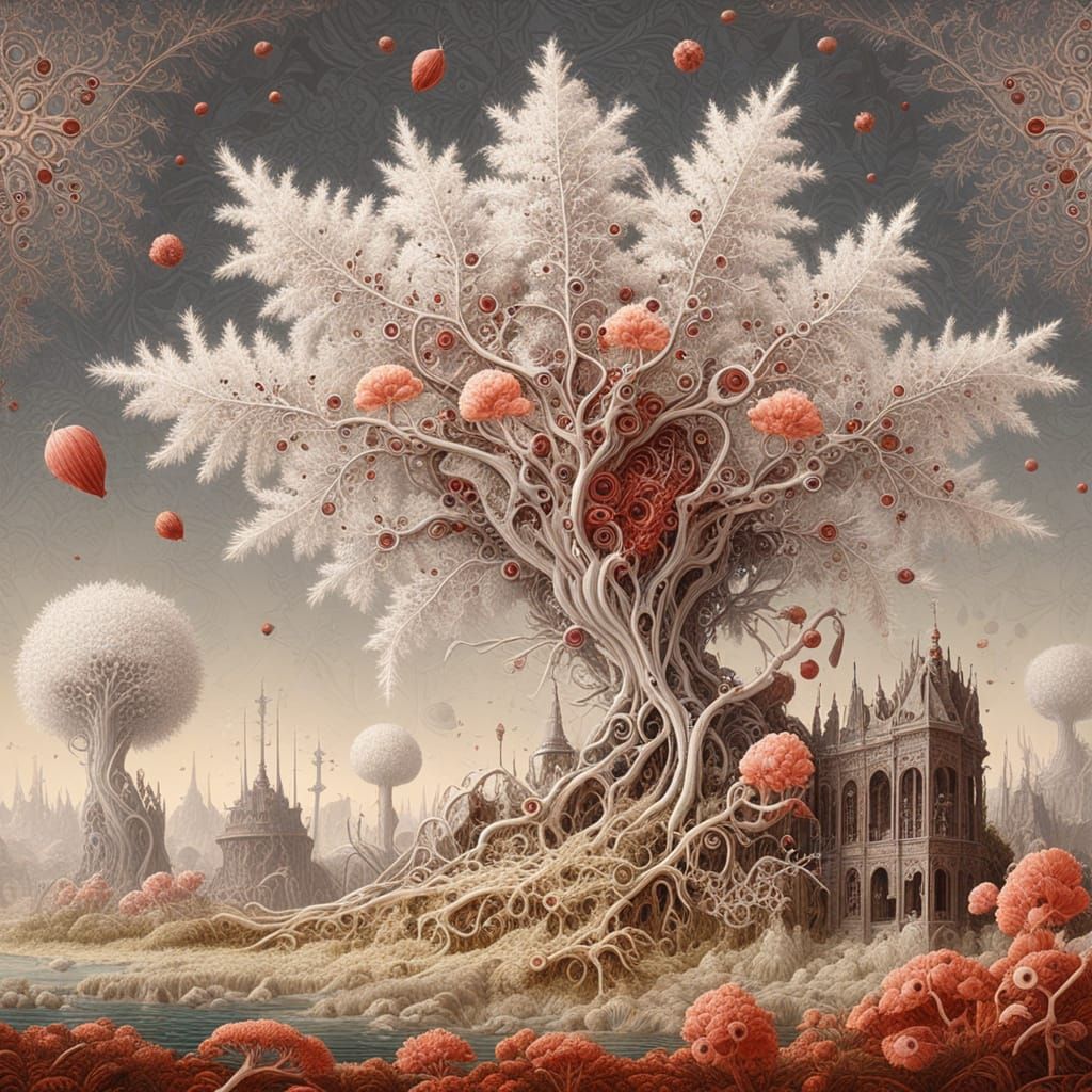 Fractal Worms in a Bosch-Inspired 16 Bit Artwork