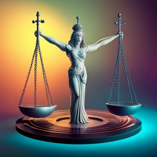 Libra Symbol in Hyperrealistic Splash Art