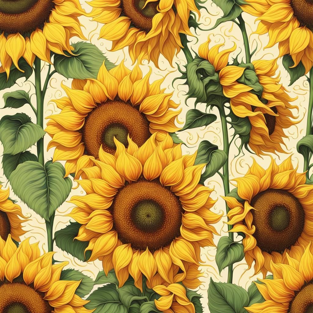 Captivating Sunflower Art: A Field of Golden Beauty