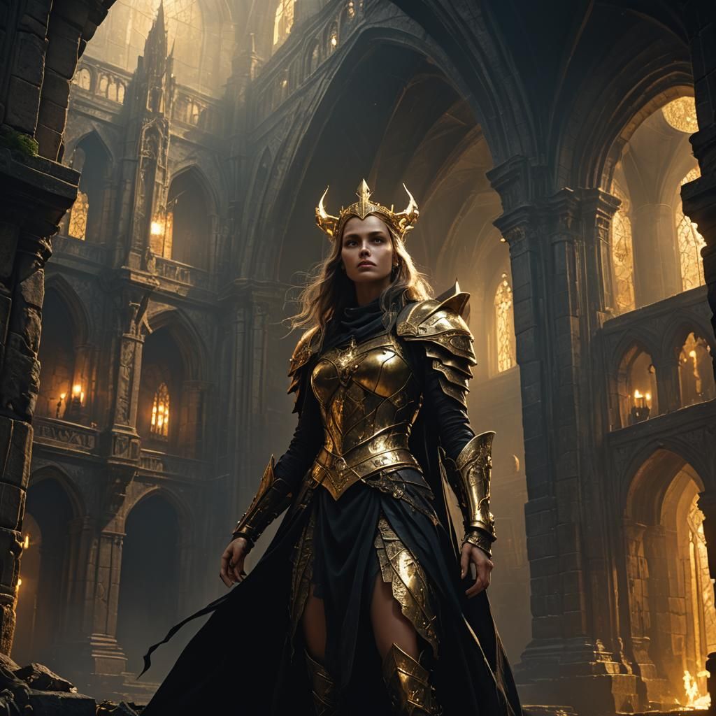 Fantasy Portrait of Redhead in Dark Room