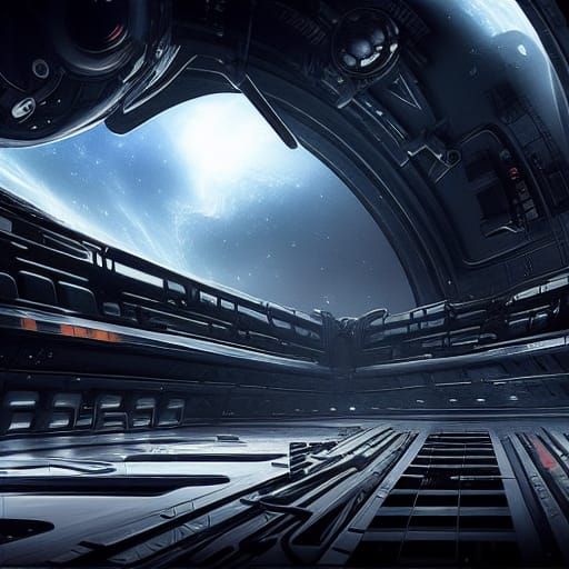 Epic Space Base in Digital Matte Painting Style