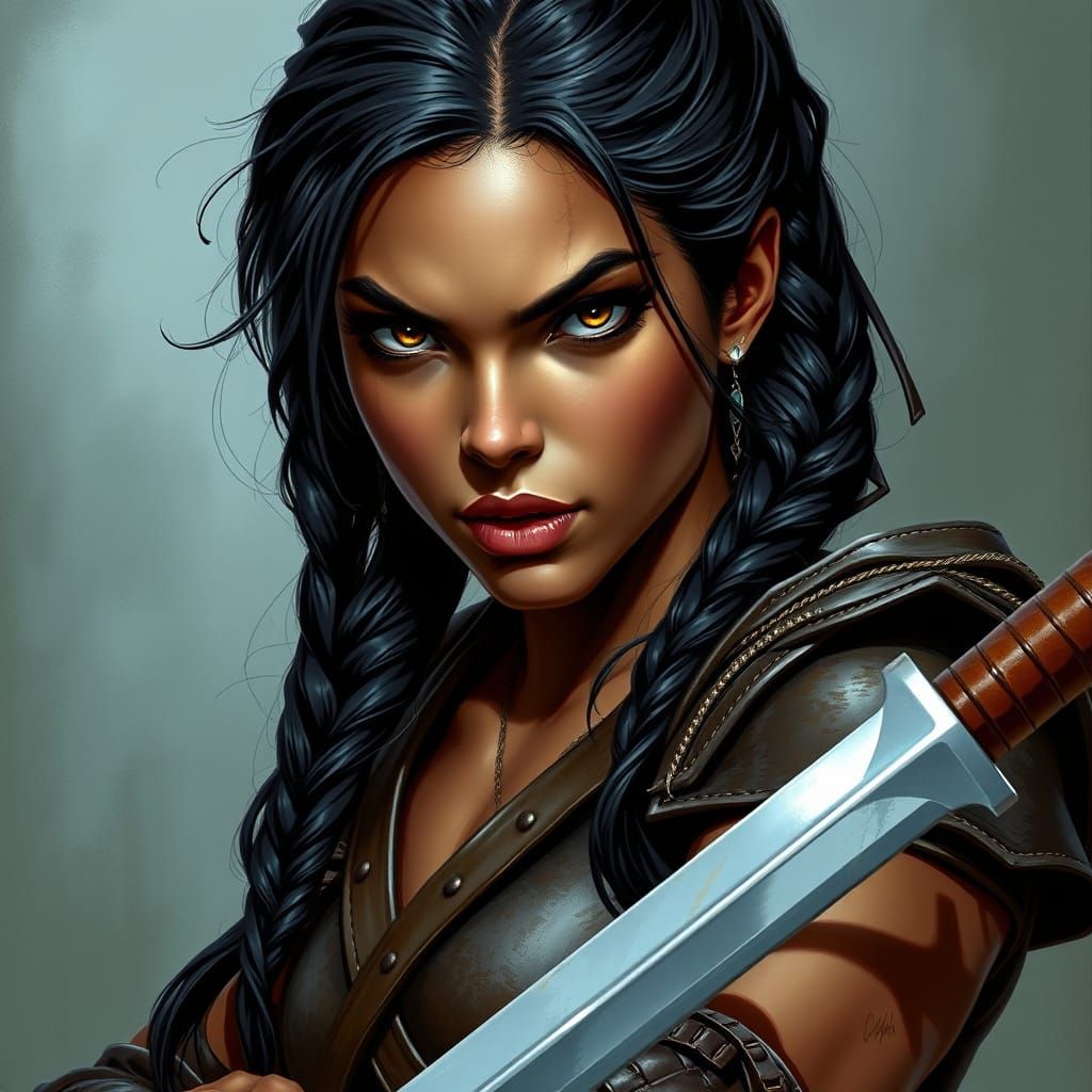 Female Demigod Portrait in a Dramatic Fantasy Art Style