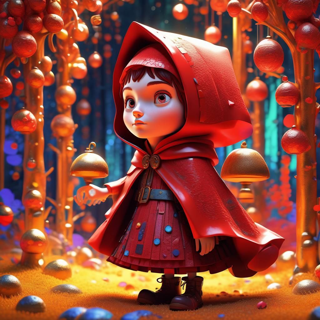 Little Red Riding Hood in Klimt Style