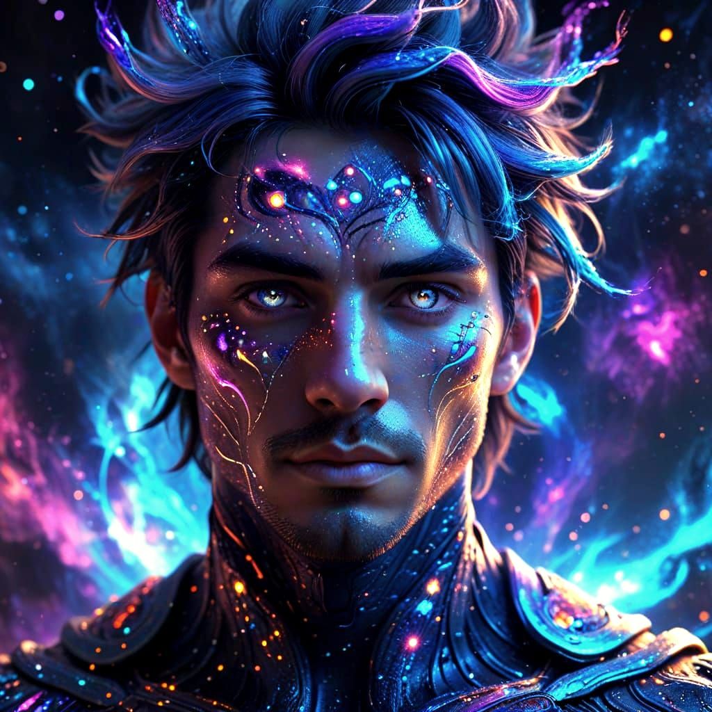 Anime Quantum Realm Spirit with Galaxy Hair