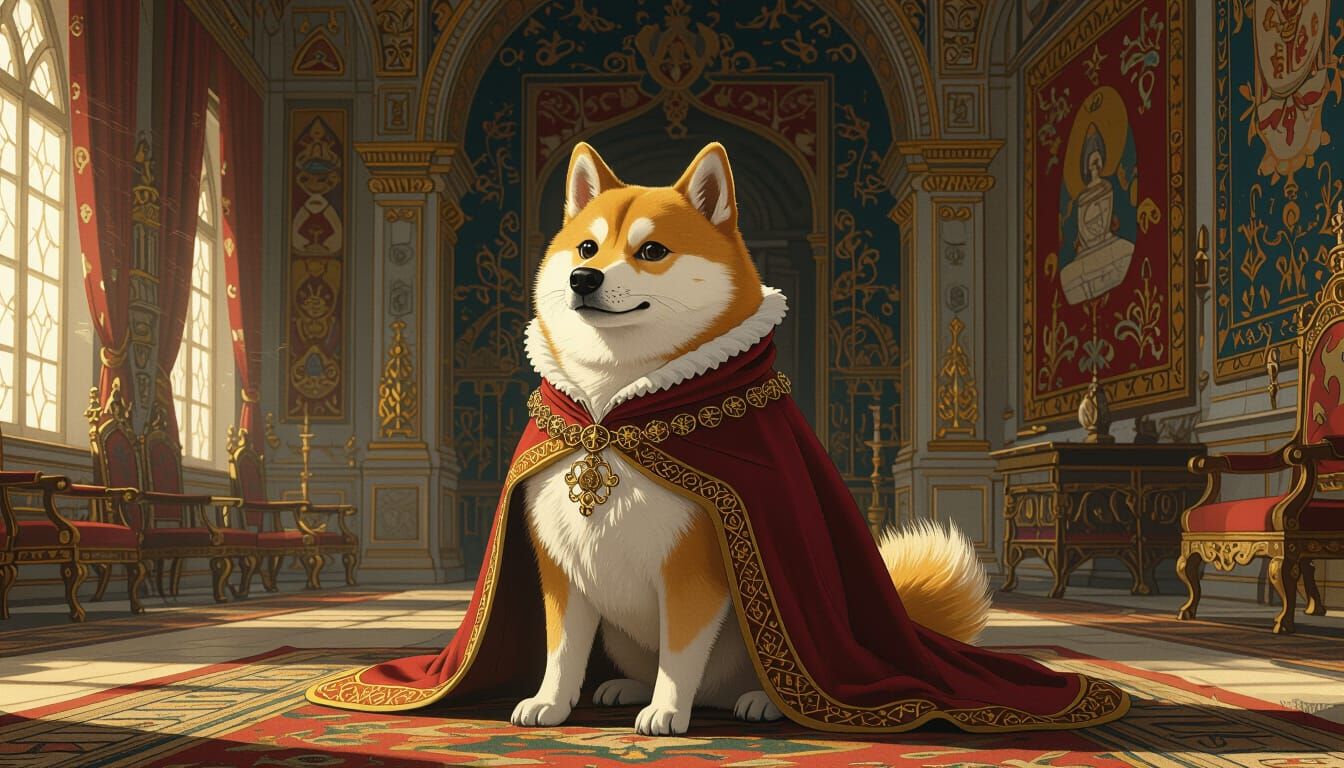 Regal Doge in Ornate Palace, Albrecht Durer Inspired