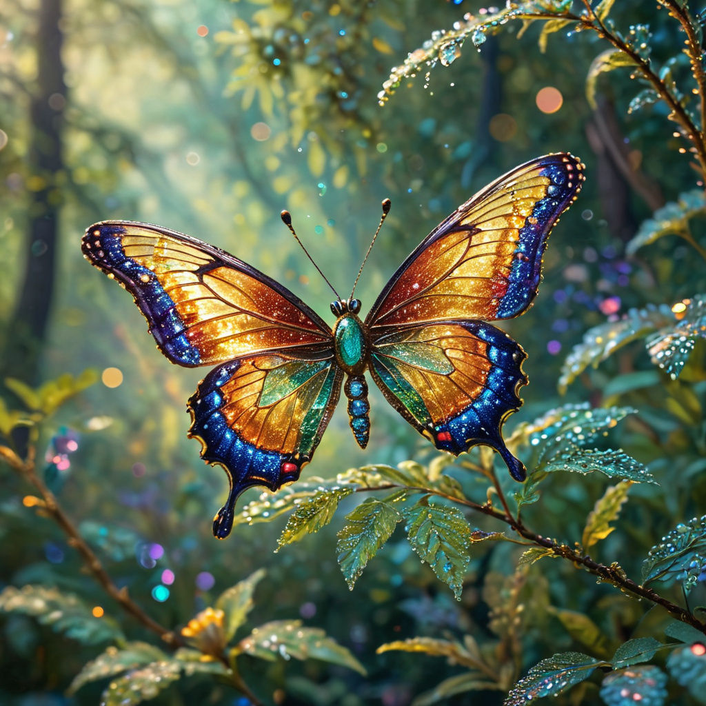 Surreal Swallowtail Butterfly Meets Fuzzy Caterpillar in Vib...