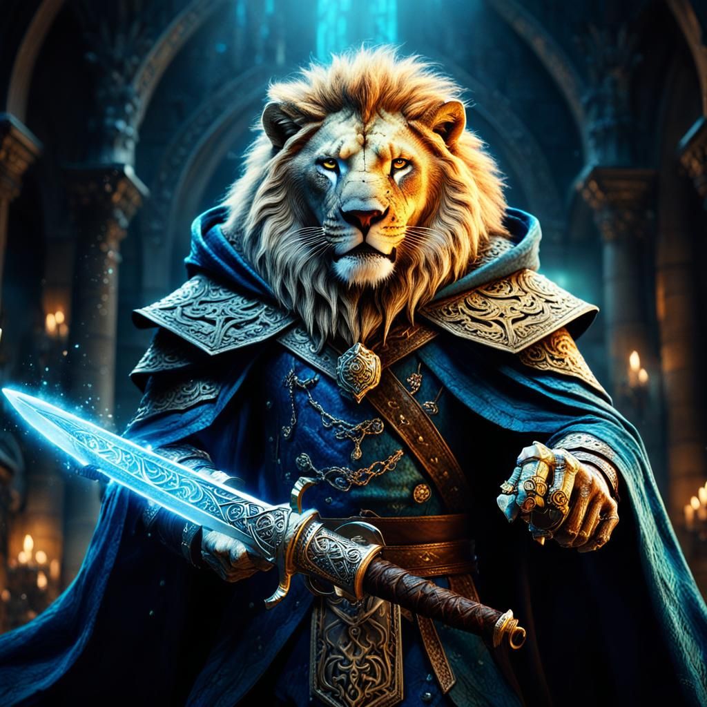 Lion man dnd thief greedy with a poison dagger and magic acid