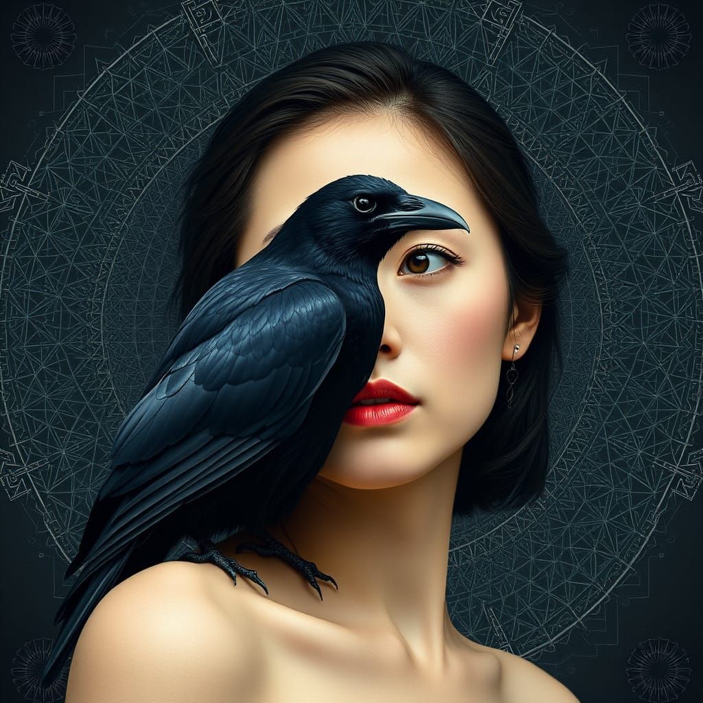 Woman with Raven