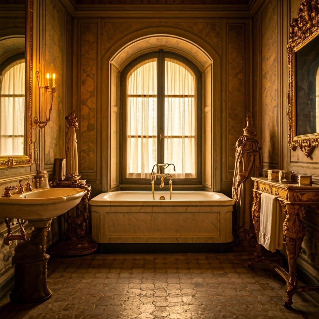 Napoleon's Neoclassical Bathroom at Villa Pisani, Italy