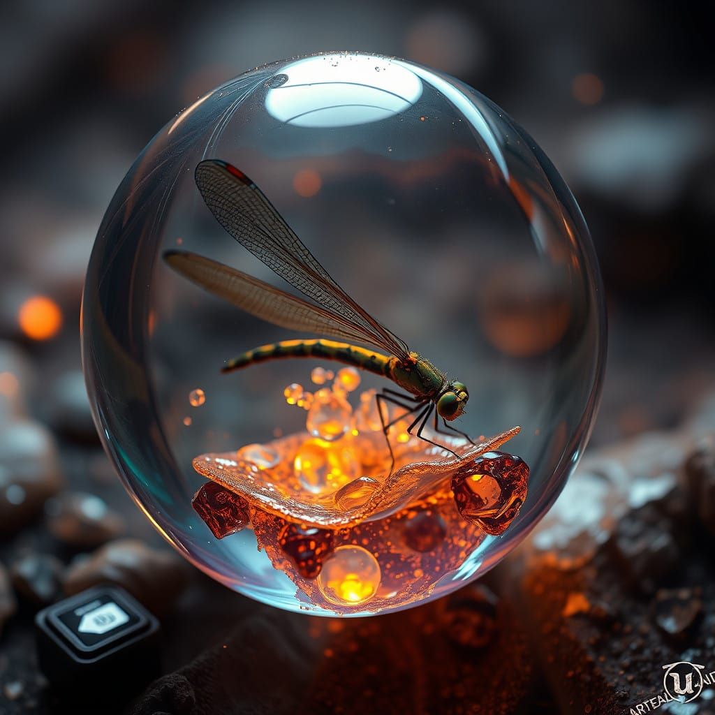 Enchanted Ancient Resin Shrine in Intricate Fantasy Art