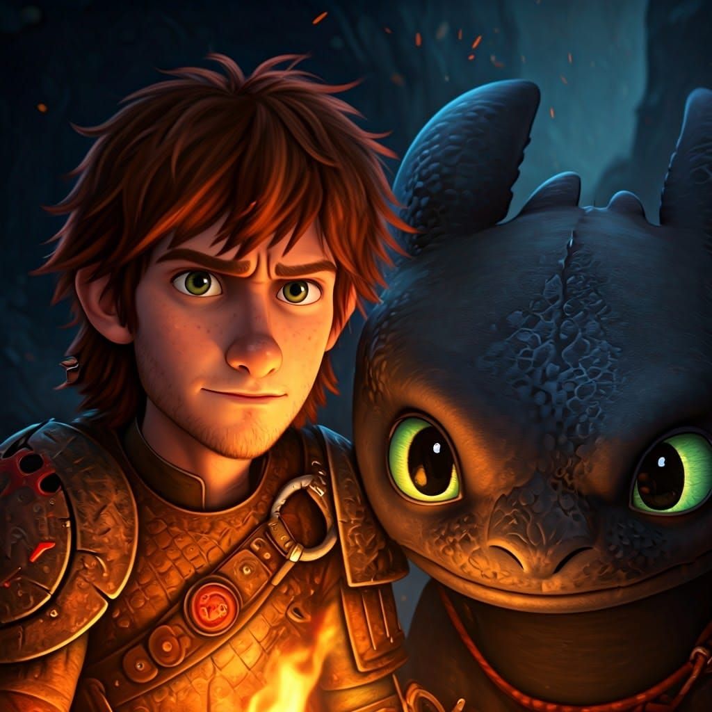 Hiccup and Toothless: Fantasy Concept Art