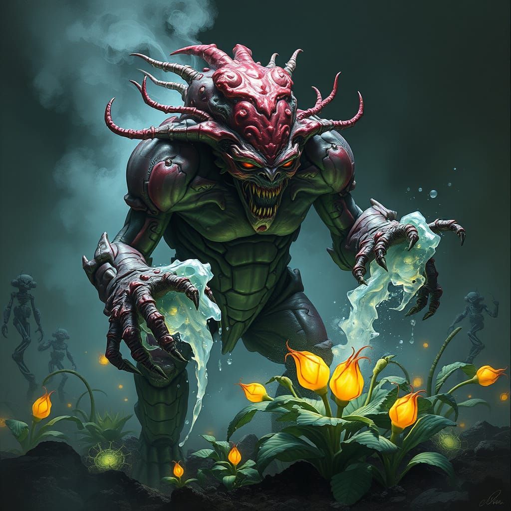 Cybernetic Space Ogre Tends Glowing Plants in Intergalactic ...