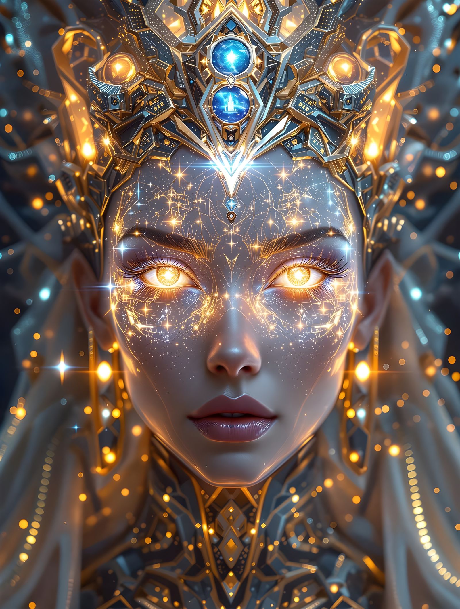 Seraphira, Dream Oracle: Hyper-Detailed Digital Portrait
