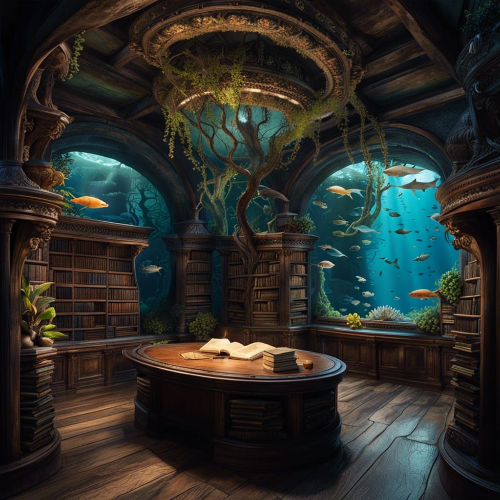 Ancient Underwater Library for Fish People