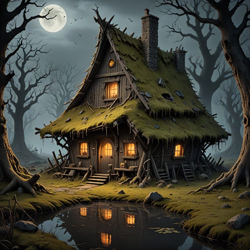 Mysterious Witch's Cottage Amidst a Haunted Peatland