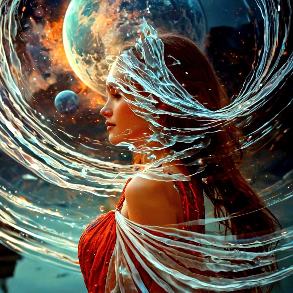 Ethereal Double Exposure Portrait on Alien Planet