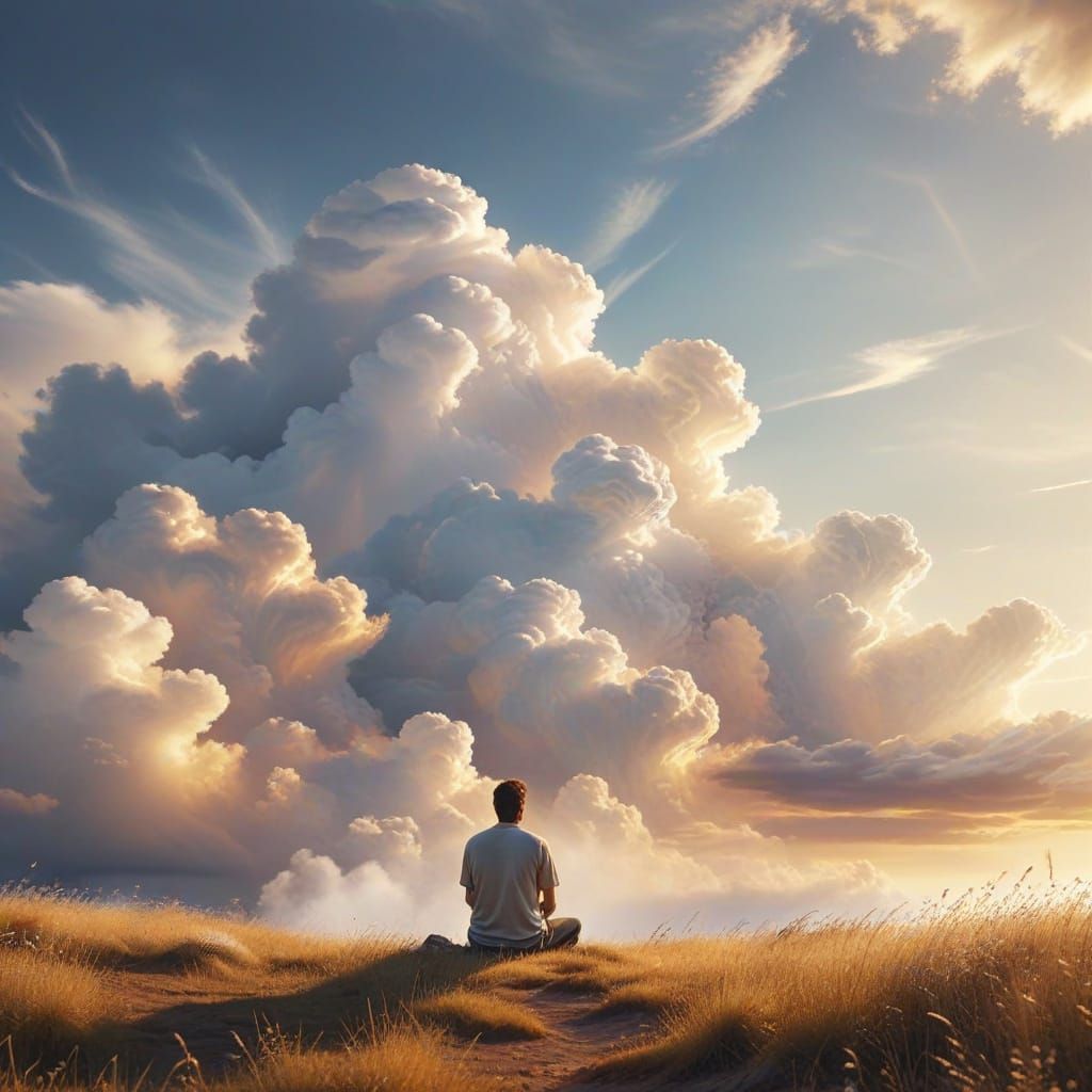 Peaceful Solitude: Ethereal Watercolor Landscape