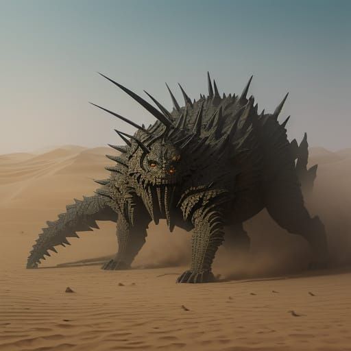 Shifting Sand Behemoth in Golden Desert Light