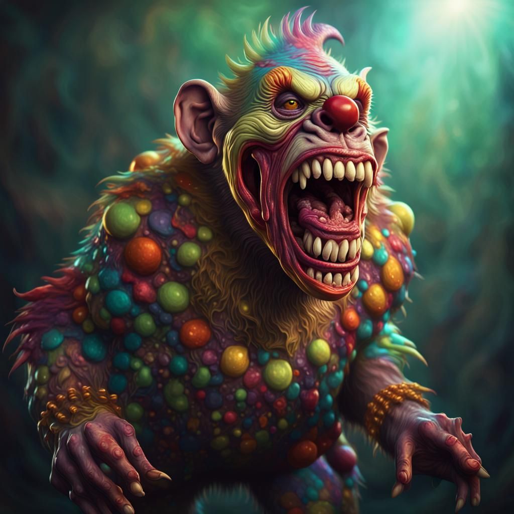 Candy Art Style Zombie Monkey Monster Clown