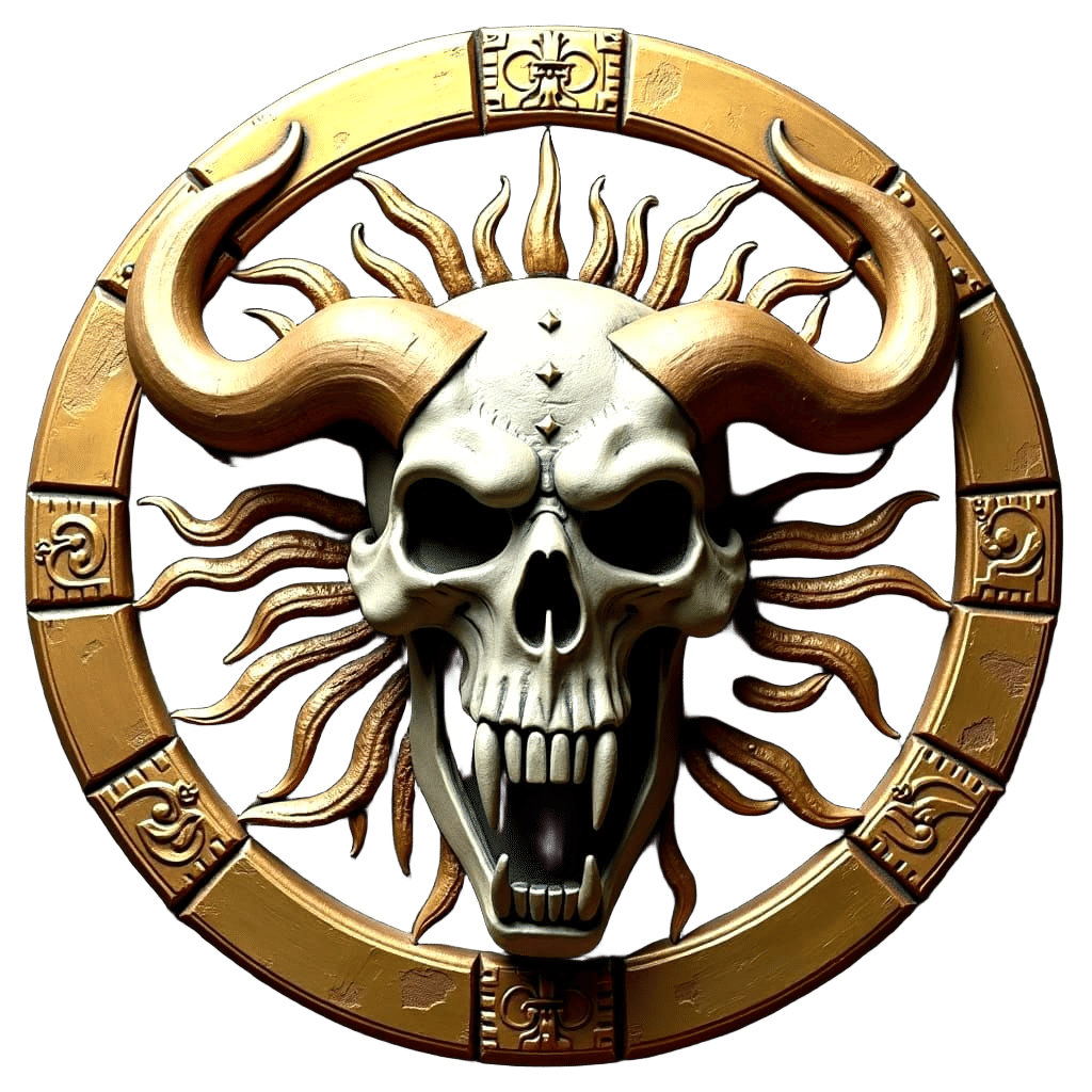 Sauron Bas Relief Emblem with Skulls and Ring