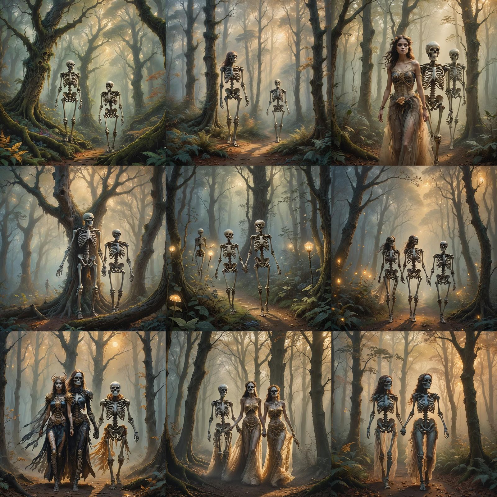 Anadi and Skeleton Best Friends in Ethereal Forest