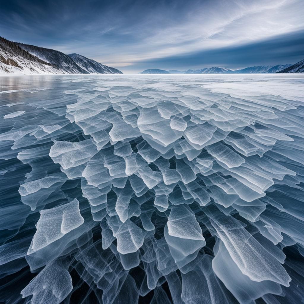 High-Resolution Photograph of Frozen Lake Baikal
