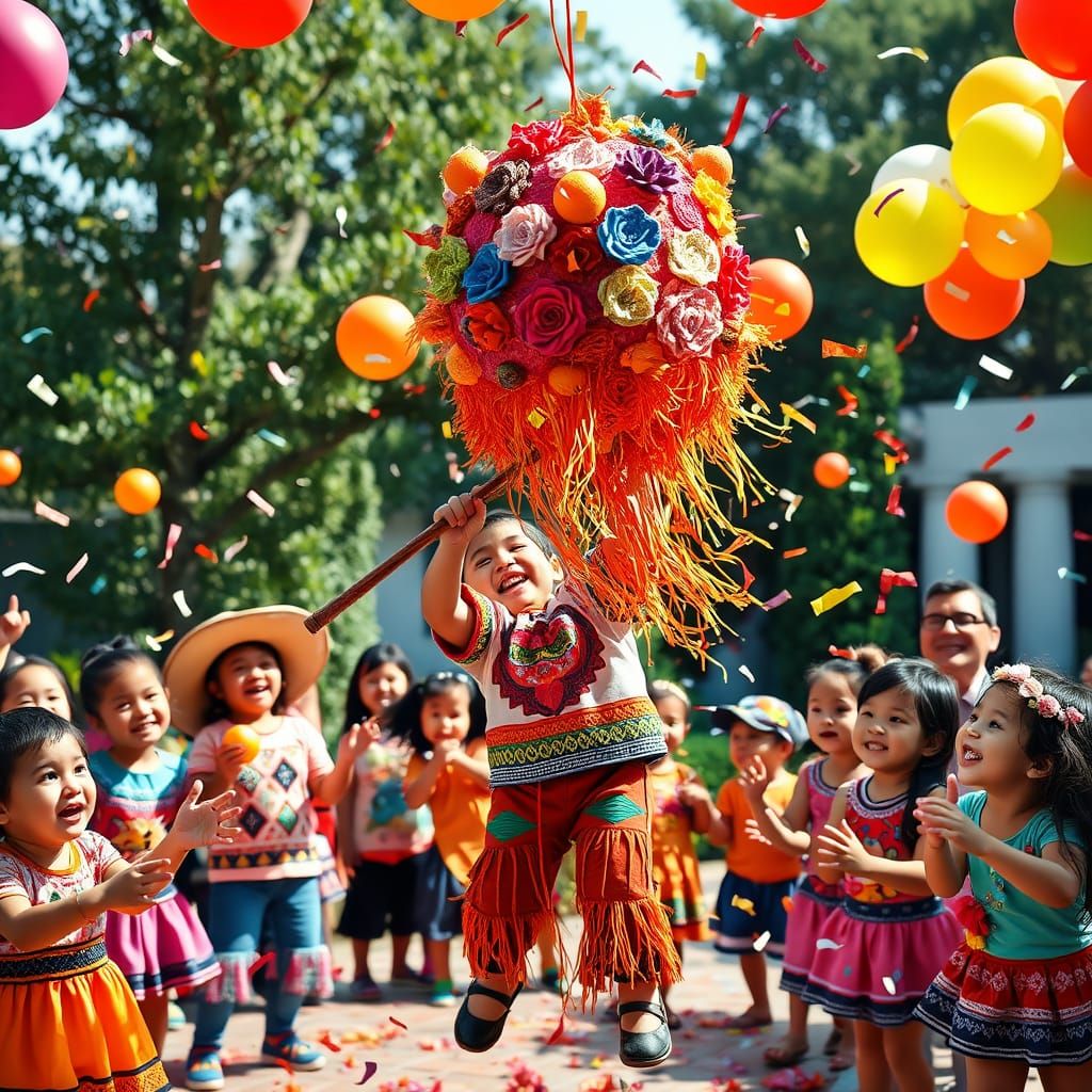 Vibrant Mexican Celebration in Colorful Joy