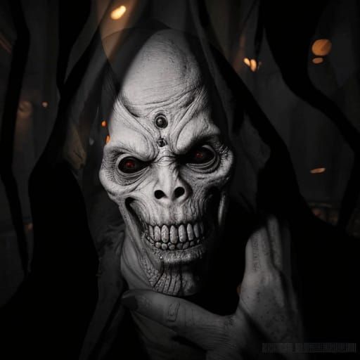 Haunting Portrait of Terror in Photorealistic Horror