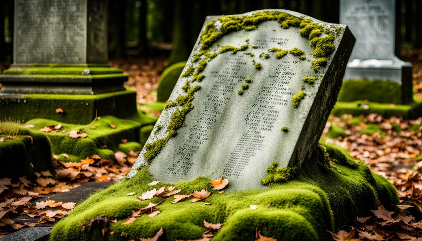 Mossy Gravestone with Names: Poetic Memorial