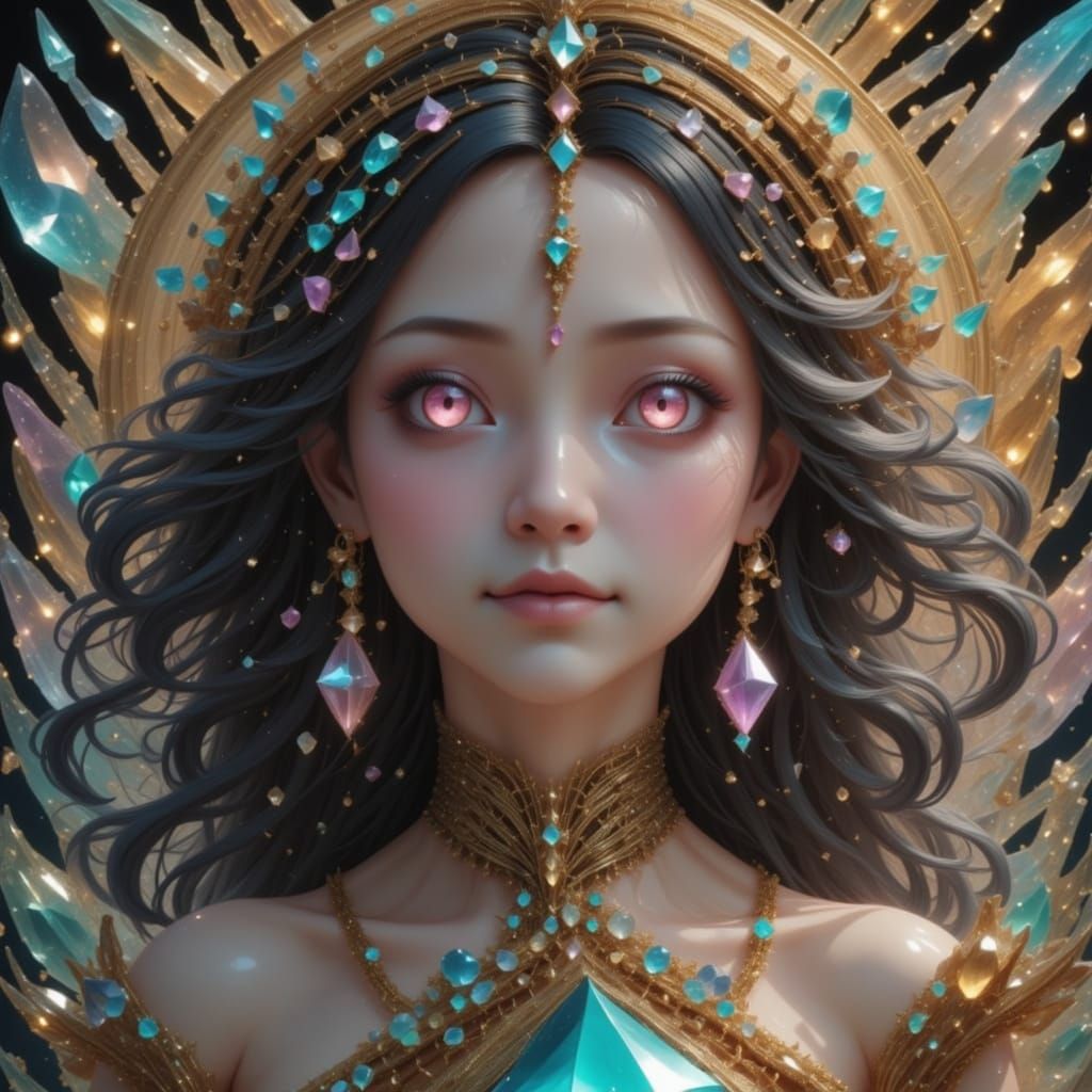 Siberian Princess Adorned With Gems in Cave