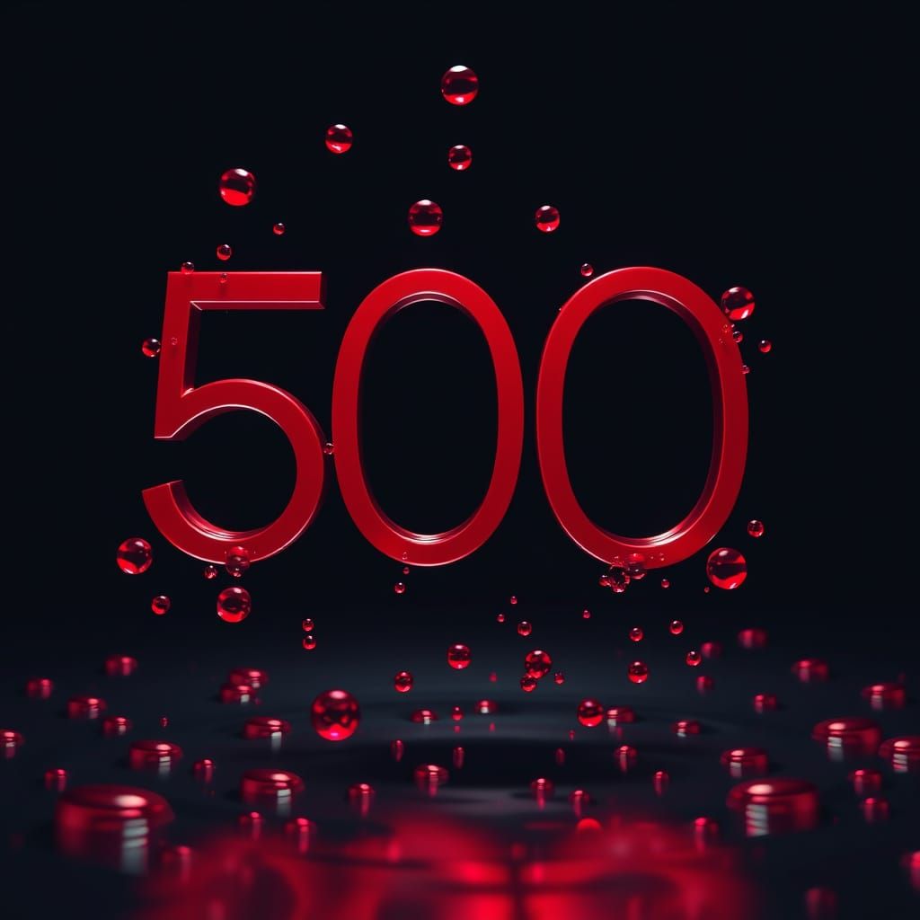 Bold Red 500 with Crimson Water Droplets